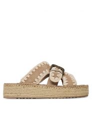 Mou Espadryle Jute sandal MU.SW641003A Różowy. Czerwone espadryle damskie Mou, bez wzorów, ze skóry, bez obcasa. Za 619.99 zł.