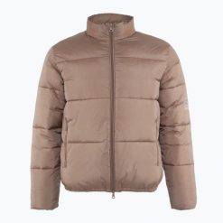 Kurtka EA7 Emporio Armani Train Core Puffy. Brązowe kurtki damskie EA7 Emporio Armani, l, bez wzorów, z materiału, eleganckie, bez kaptura. Za 819.99 zł.