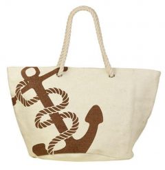 Torba plażowa Beco z celulozy, kremowa, 35x35 cm. Brązowe torebki klasyczne damskie 47 Brand, bez wzorów, z nadrukiem, bez dodatków. Za 199.99 zł.