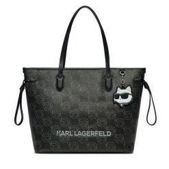 Torebka KARL LAGERFELD. Czarne torebki klasyczne damskie Karl Lagerfeld, bez wzorów, bez dodatków. Za 589.99 zł.