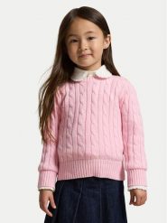 Polo Ralph Lauren Sweter 312901316010 Różowy jasny Regular Fit. Czerwone swetry dziewczęce Polo Ralph Lauren, bez wzorów, z bawełny, bez kołnierzyka. Za 519.99 zł.