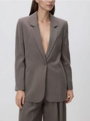 Marynarka z wiskozą - beżowy. Brązowe marynarki i żakiety damskie Reserved, l, bez wzorów, z tkaniny. Za 229.99 zł.