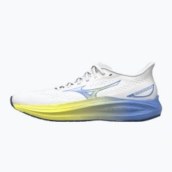 Buty do biegania damskie Mizuno Fortrush white/ultramarine/fortune yellow. Białe obuwie do biegania damskie Mizuno. Za 611.50 zł.