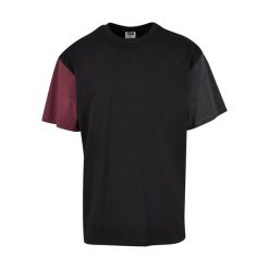 T-shirt Męski Blok Kolorystyczny Ekologiczny Oversized. Czarne t-shirty męskie Urban Classics, l, bez wzorów, bez kołnierzyka. Za 85.99 zł.