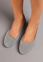 Szare Balerinki Mahira. Szare baleriny damskie Born2be, bez wzorów, bez obcasa, na płaskiej podeszwie. Za 19.99 zł.