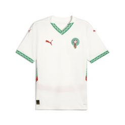 Męska koszulka wyjazdowa Maroko 2025 PUMA White Fast Green Red. Białe t-shirty sportowe męskie Puma, m, bez ramiączek, do piłki nożnej. Za 404.50 zł.