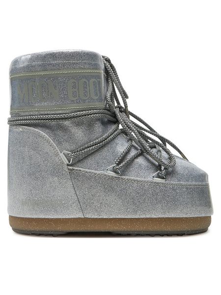 Moon Boot Śniegowce Icon Low Glitter 80D1409440 Srebrny. Szare śniegowce damskie Moon Boot, ze skóry. Za 839.99 zł.