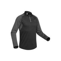 Koszulka turystyczna długi rękaw SH100 warm męska. Czarne koszulki męskie z długim rękawem QUECHUA, m, z elastanu. Za 39.99 zł.