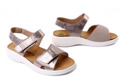 DR. BRINKMANN 710222-08 beige, sandały damskie. Żółte sandały damskie Dr. Brinkmann, bez wzorów, ze skóry, bez obcasa. Za 276.43 zł.