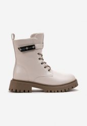 Jasnoszare Botki Workery Ionbne. Szare botki dziewczęce Born2be, bez wzorów, bez ramiączek. Za 169.99 zł.