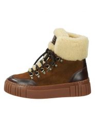GANT Footwear Skórzane botki zimowe "Snowmont" w kolorze jasnobrązowo-kremowym rozmiar: 37. Brązowe botki damskie GANT Footwear, na zimę, z wełny, bez obcasa, na platformie, bez zapięcia. Za 247.40 zł.