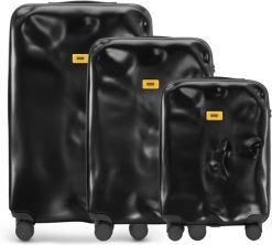 Walizki Icon w zestawie 3 el. matowy czarny. Czarne walizki Crash Baggage, bez wzorów. Za 4,585.00 zł.