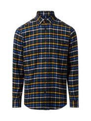 Andrew James koszula flanelowa Mężczyźni Regular Fit Bawełna niebieski|żółty, XL. Niebieskie koszule męskie Andrew James, m, bez wzorów, z bawełny, bez kołnierzyka, bez ramiączek. Za 139.95 zł.