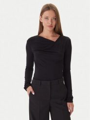 Patrizia Pepe Bluzka 2M4479/J337-K103 Czarny Regular Fit. Czarne bluzki damskie Patrizia Pepe, m, bez wzorów, z wiskozy, bez ramiączek. Za 589.99 zł.