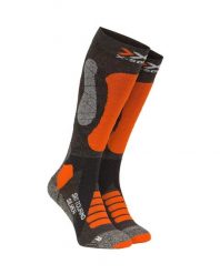 Skarpety X-SOCKS SKI TOURING SILVER 4.0 Orange Grey. Brązowe skarpetki damskie X-Socks, bez wzorów, ze skóry. Za 90.00 zł.