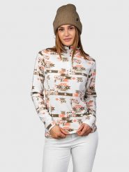 Brunotti Bluza polarowa "Misma-Print" w kolorze biało-oliwkowo-pomarańczowym rozmiar: L. Białe bluzy bez kaptura damskie BRUNOTTI, l, z polaru. Za 104.99 zł.