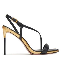 Sandały Eva Minge. Czarne sandały damskie Eva Minge, bez wzorów, bez obcasa, na szpilce. Za 429.99 zł.