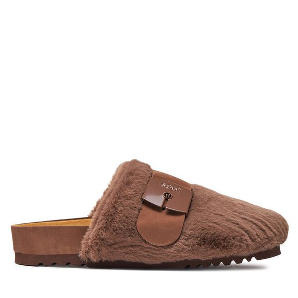 Klapki Scholl. Brązowe klapki damskie Scholl, bez wzorów, bez obcasa. Za 419.99 zł.