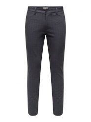 ONLY & SONS Spodnie chino "Mark" - Slim fit - w kolorze granatowym rozmiar: W33/L32. Niebieskie spodnie materiałowe męskie Only & Sons, bez wzorów. Za 88.02 zł.