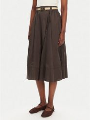 TWINSET Spódnica trapezowa 251TT202J Brązowy Regular Fit. Brązowe spódniczki damskie Twinset, bez wzorów, z bawełny, trapezowe. Za 819.99 zł.