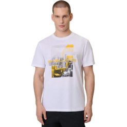 Koszulka męska 4F - bawełniany T-shirt, regular fit. Białe t-shirty męskie 4f, m, bez wzorów, z bawełny, bez kołnierzyka. Za 59.99 zł.