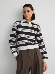 Bawełniana bluza z kołnierzem - wielobarwny. Bluzy bez kaptura damskie Reserved, l, z bawełny. W wyprzedaży za 69.99 zł.