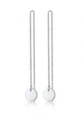 Elli Ladies Oohanger Platelet Circle Pull Through Trend w 925 Sterling Silver Kolczyki 1 ct Damski. Szare kolczyki damskie Elli, srebrne. Za 248.99 zł.