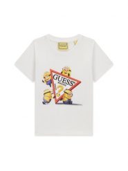 Guess Kids T-Shirt 183593 Biały Classic Fit. Białe t-shirty chłopięce Guess Kids, z aplikacjami, bez ramiączek. Za 114.99 zł.