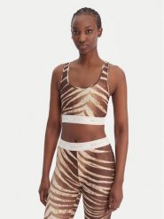 Just Cavalli Top 80PAM204 JS558 Beżowy Slim Fit. Brązowe topy damskie Just Cavalli, bez wzorów, z syntetyku, bez kołnierzyka. Za 513.99 zł.