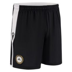 Szorty domowe Udinese 2022/23. Czarne szorty męskie Macron, bez kołnierzyka. Za 159.50 zł.