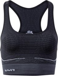 Biustonosz sportowy damski Uyn Motyon Baselayer Bra. Czarne biustonosze sportowe damskie UYN, bez wzorów, z materiału. Za 78.49 zł.