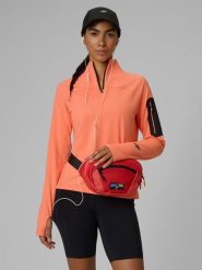 4F Bluza trekkingowa slim bez kaptura damska - pomarańczowa S. Brązowe bluzy bez kaptura damskie 4f, l. Za 179.99 zł.