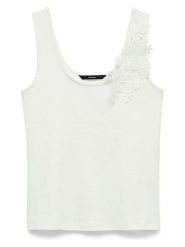 Vero Moda Top w kolorze białym rozmiar: S. Białe topy damskie Vero Moda, s, bez wzorów, z bawełny, bez kołnierzyka. Za 71.89 zł.