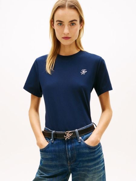 Tommy Hilfiger Koszulka Kobiety Bawełna niebieski, XS. Niebieskie bluzki sportowe damskie Tommy Hilfiger, xs, z bawełny, bez kołnierzyka, bez ramiączek. Za 169.95 zł.