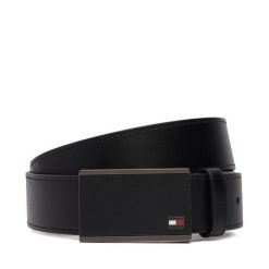 Pasek Tommy Hilfiger. Czarne paski męskie Tommy Hilfiger, bez wzorów. Za 289.99 zł.