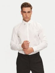 Hugo Koszula Ermo 50528474 Biały Slim Fit. Białe koszule męskie Hugo, m, bez wzorów, z bawełny, bez kołnierzyka, bez ramiączek. Za 249.99 zł.