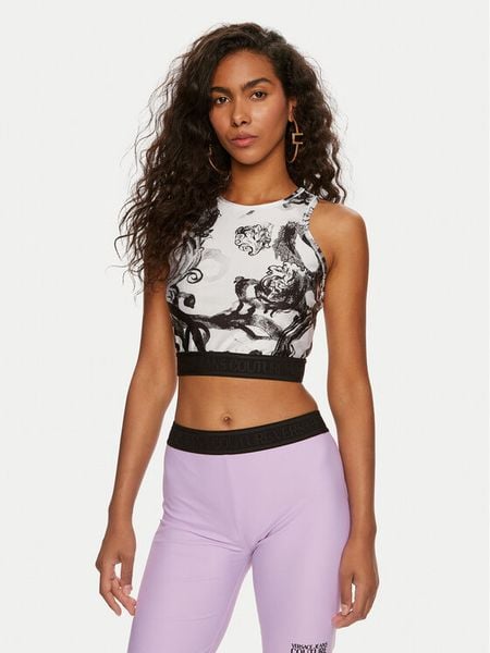 Versace Jeans Couture Top 76HAM227 Biały Skinny Fit. Białe topy damskie Versace Jeans Couture, bez wzorów, z jeansu, bez kołnierzyka. Za 349.99 zł.