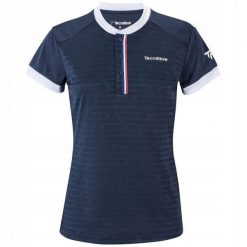 Koszulka tenisowa damska Tecnifibre F3 Polo. Niebieskie topy sportowe damskie TECNIFIBRE, s, bez wzorów, z bawełny, bez ramiączek. Za 80.00 zł.
