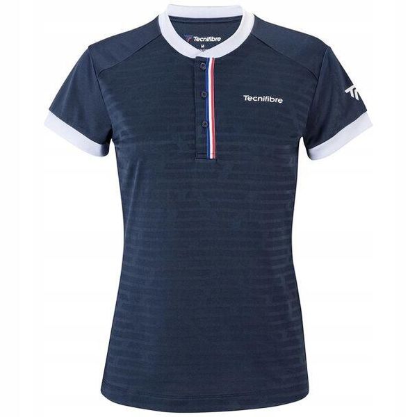 Koszulka tenisowa damska Tecnifibre F3 Polo. Niebieskie topy sportowe damskie TECNIFIBRE, s, bez wzorów, z bawełny, bez ramiączek. Za 80.00 zł.