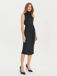 ARTIGLI Sukienka dzianinowa ACAB000426 Czarny Regular Fit. Czarne sukienki damskie Artigli, l, bez wzorów, z dzianiny, bez kołnierzyka, bez ramiączek. Za 249.99 zł.