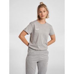 Koszulka sportowa z krótkim rękawem damska Hummel hmlGO cotton. Szare bluzki sportowe damskie HUMMEL, s, bez wzorów, z bawełny, bez ramiączek. Za 39.69 zł.