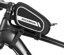 Torba rowerowa na ramę 1,8L. Czarne torebki klasyczne damskie ROCKBROS, bez wzorów, z materiału, bez dodatków. Za 94.00 zł.