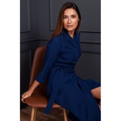 Sukienka na zakładkę s175. Brązowe sukienki damskie Style, s, bez wzorów, eleganckie, bez kołnierzyka, bez ramiączek, dopasowane. Za 159.00 zł.
