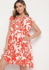 Pomarańczowa Bawełniana Sukienka z Abstrakcyjnym Wzorem Lioraia. Brązowe sukienki damskie Born2be, na co dzień, l, bez wzorów, z bawełny, eleganckie, bez kołnierzyka, bez ramiączek, midi, proste. W wyprzedaży za 43.99 zł.