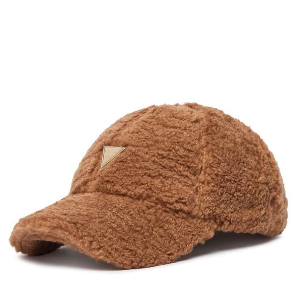 Czapka z daszkiem Guess. Brązowe czapki z daszkiem damskie Guess, z aplikacjami. Za 264.99 zł.