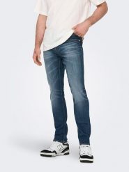 ONLY & SONS Dżinsy - Slim fit - w kolorze granatowym rozmiar: W33/L32. Niebieskie jeansy męskie Only & Sons. Za 118.56 zł.
