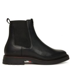 Sztyblety Tommy Hilfiger. Czarne sztyblety męskie Tommy Hilfiger, bez zapięcia. Za 559.99 zł.