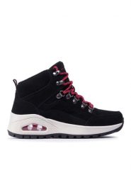 Skechers Trapery Uno Rugged One 155220/BLK Czarny. Czarne trapery damskie Skechers, ze skóry, bez obcasa. Za 519.99 zł.