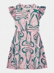 Guess Sukienka codzienna J4RK19 WA2T0 Różowy Regular Fit. Czerwone sukienki dziewczęce Guess, z aplikacjami, z syntetyku, bez ramiączek. Za 379.99 zł.