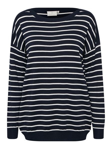 Kaffe Sweter "Mala" w kolorze granatowo-kremowym rozmiar: S. Brązowe swetry klasyczne damskie Kaffe, s, bez kołnierzyka. Za 95.92 zł.